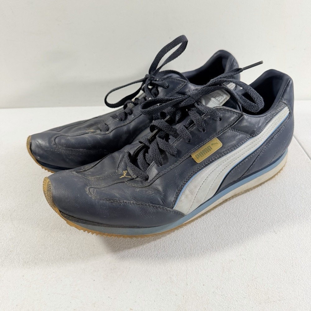Vintage PUMA Runners Low Men's Blue Shoes Sneakers Size 12 Y2K